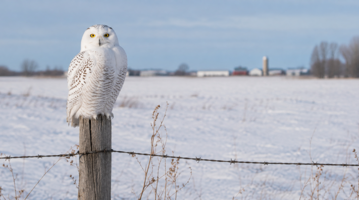 Illustration of a Snowy Owl during a winter irruption event